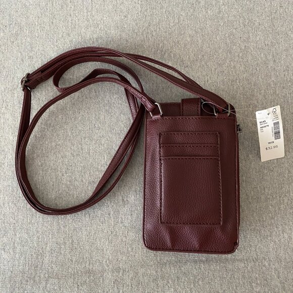 NWT Penningtons Burgundy Brown Crossbody Wallet Bag - Picture 3 of 13